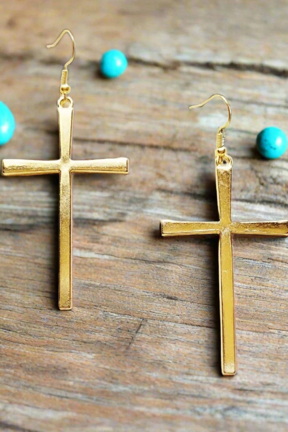 Gold Cross Earrings - Cinderella Ranch Boutique