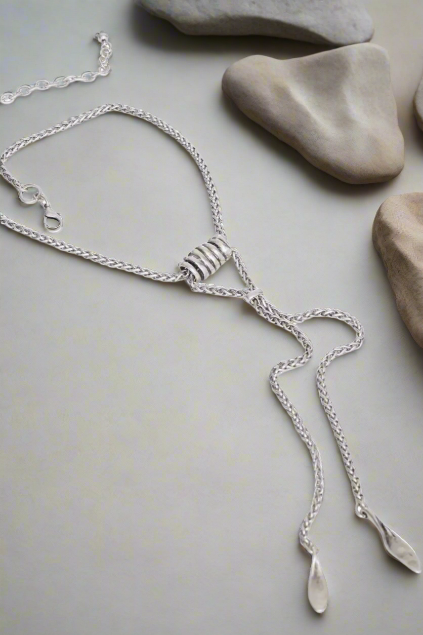 Handmade Tie Pewter Necklace