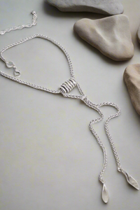 Handmade Tie Pewter Necklace
