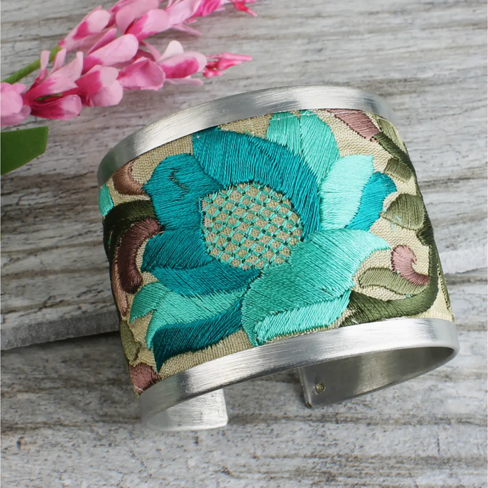 Turquoise Embroidered Cuff