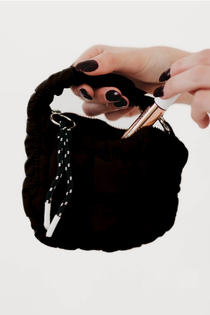 Rylyn Mini Puffer Charm Bag - Black & Green