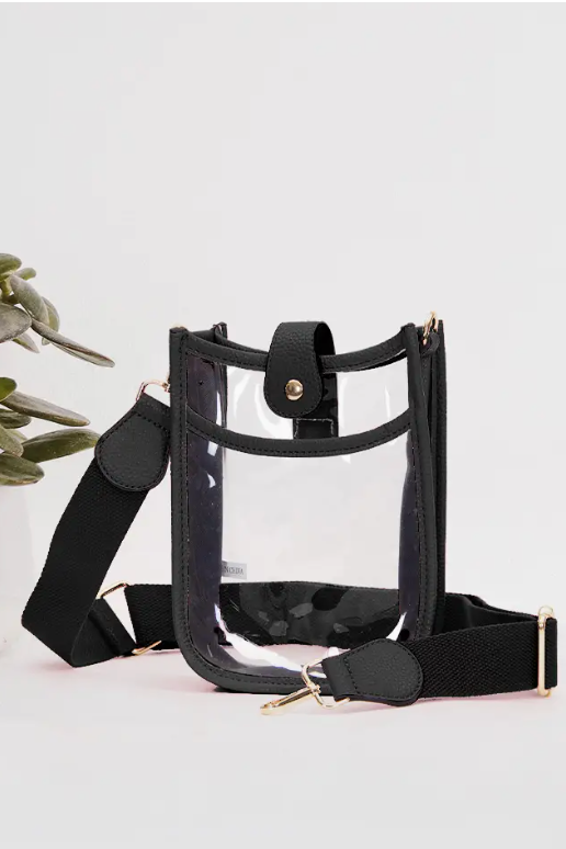 Clear Stadium Bag - Black | Gold