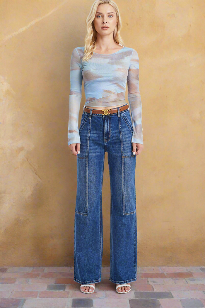 High Rise Pocket Jeans