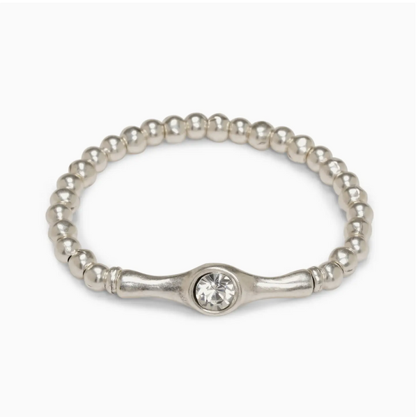 Pricilla Crystal & Pewter Bracelet