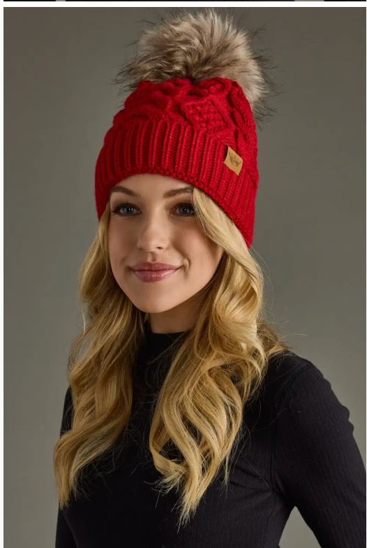 Red Knit Beanie Hat