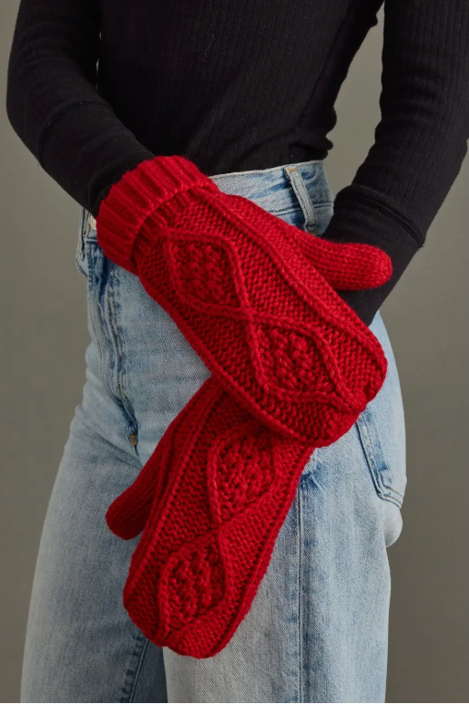 Red Knit Mittens