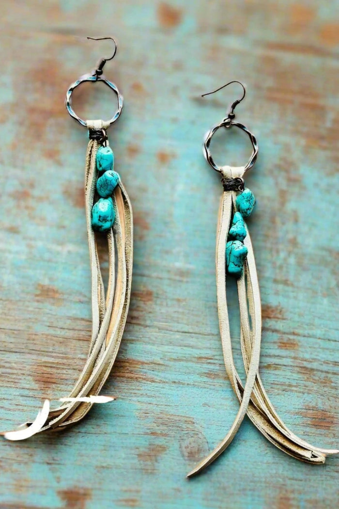 Leather Fringe Earrings - Cinderella Ranch Boutique