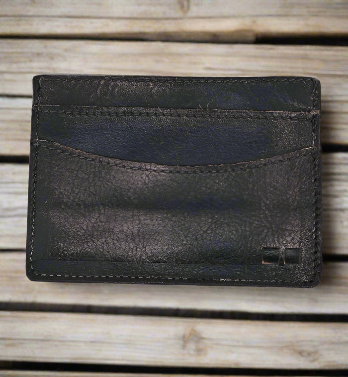 BED|STU CHUCK CARD WALLET - BLACK HANDWASH - Cinderella Ranch Boutique