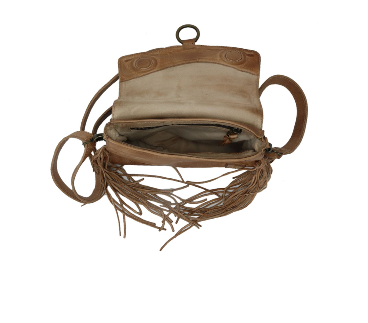 Bed Stu Fringe Hidden Crossbody Bag - Moss Dip Dye