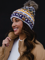 Pattern Pom Hat - Cinderella Ranch Boutique