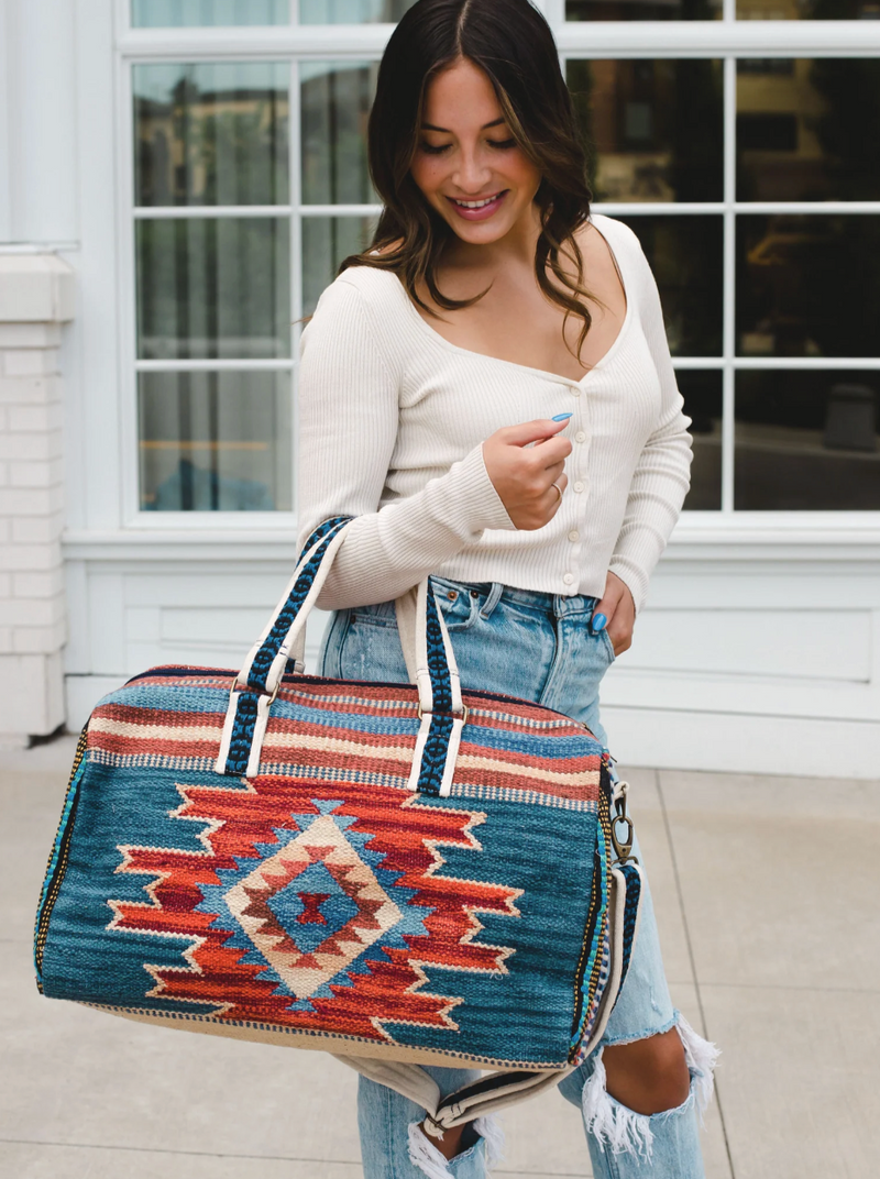 Sunrise Woven Duffel Bag - Cinderella Ranch Boutique