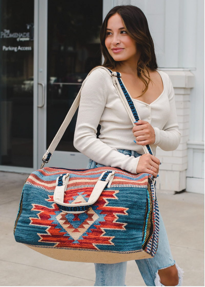 Sunrise Woven Duffel Bag - Cinderella Ranch Boutique