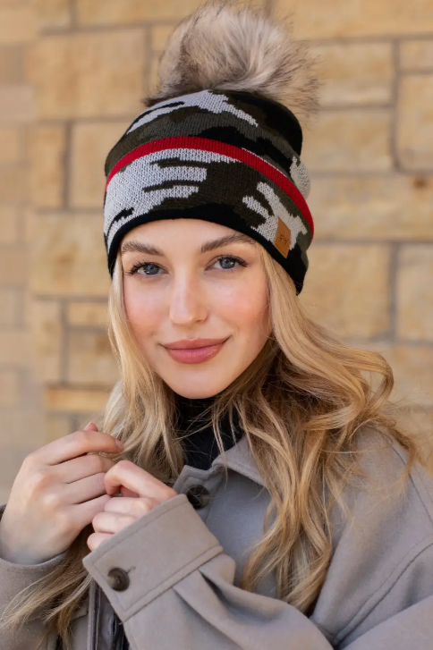 Camo Beanie - Cinderella Ranch Boutique