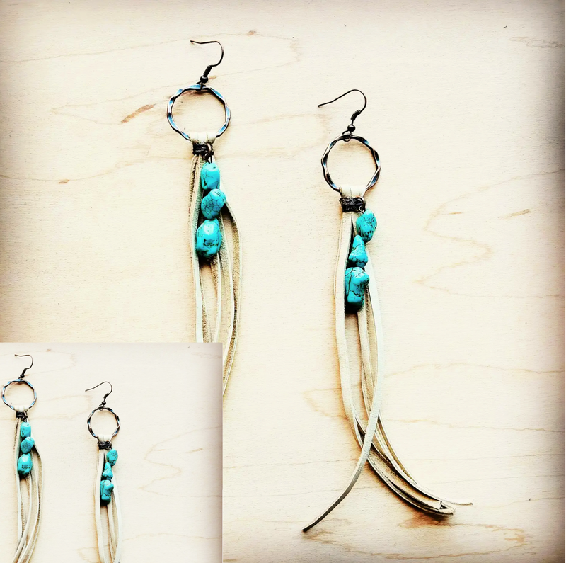 Leather Fringe Earrings - Cinderella Ranch Boutique
