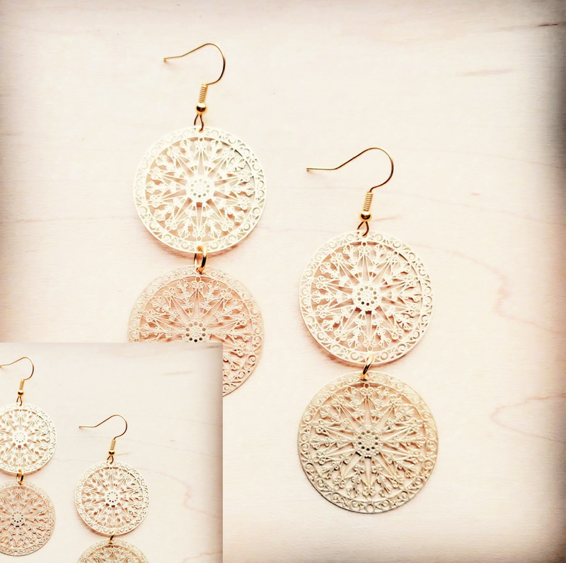 Gold Filigree Earrings - Cinderella Ranch Boutique