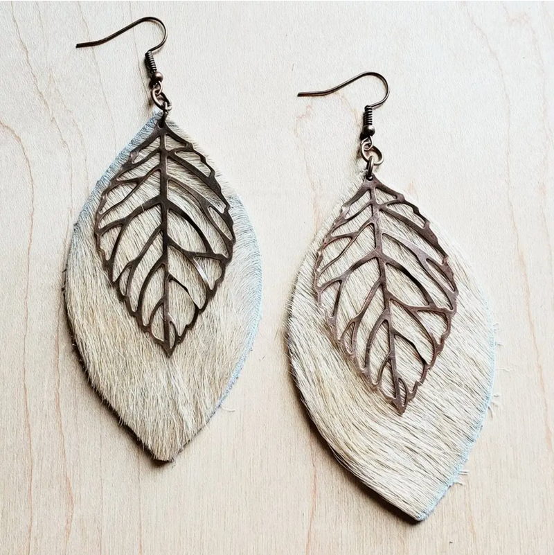 Copper Feather Earrings - Cinderella Ranch Boutique