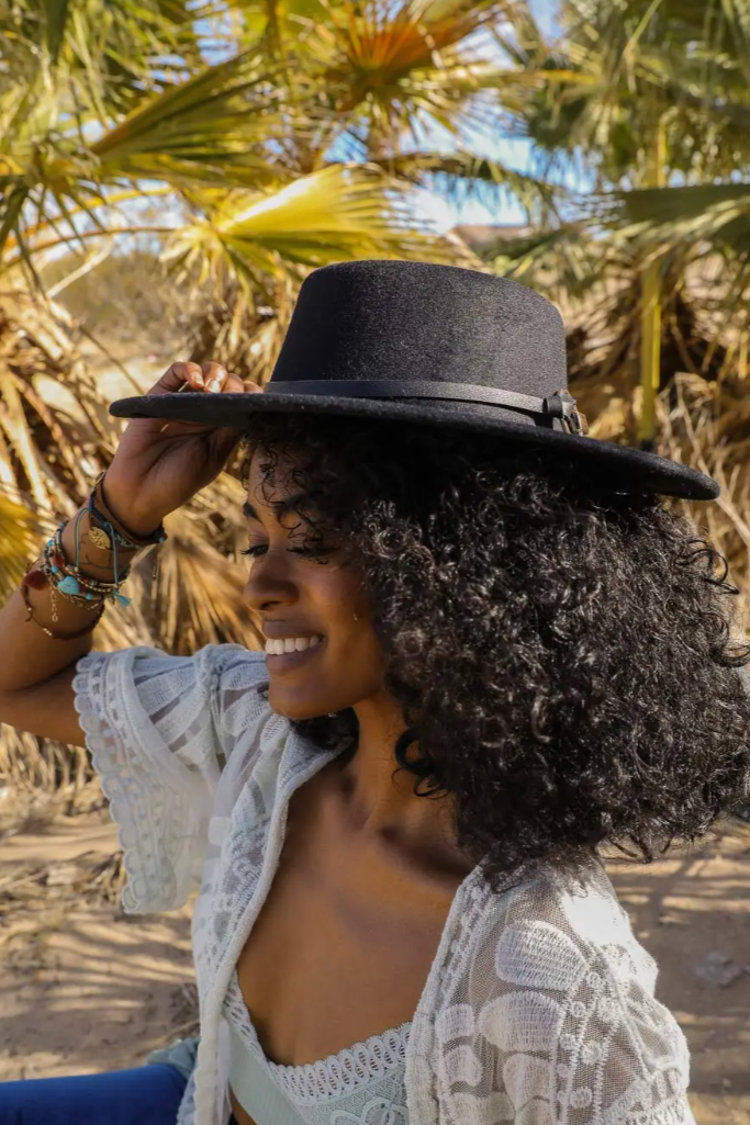 Buckle Bolero Hat - Black - Cinderella Ranch Boutique