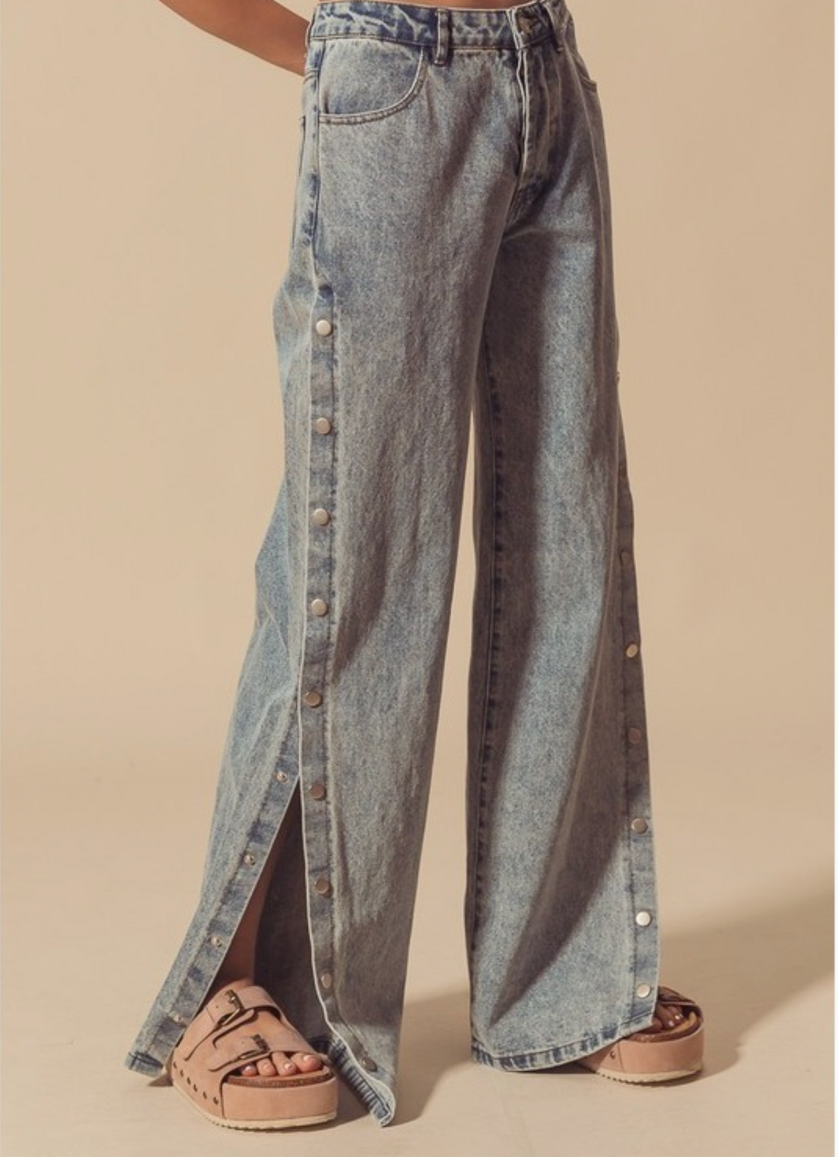 Snap button Straight Jean