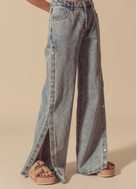 Snap button Straight Jean