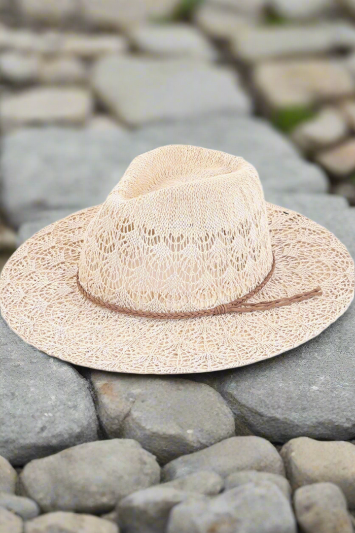 Lace Knitted Panama Hat
