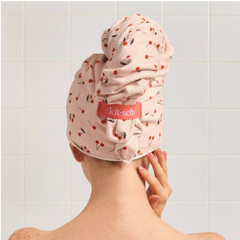 Cherry Hair Towel Wrap