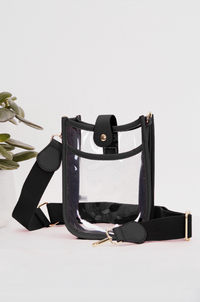 Clear Stadium Bag - Black | Gold