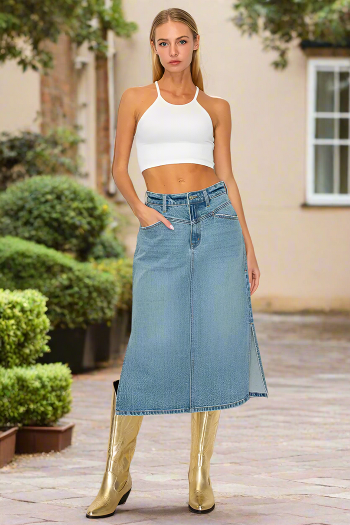 Let It Ride Denim Skirt