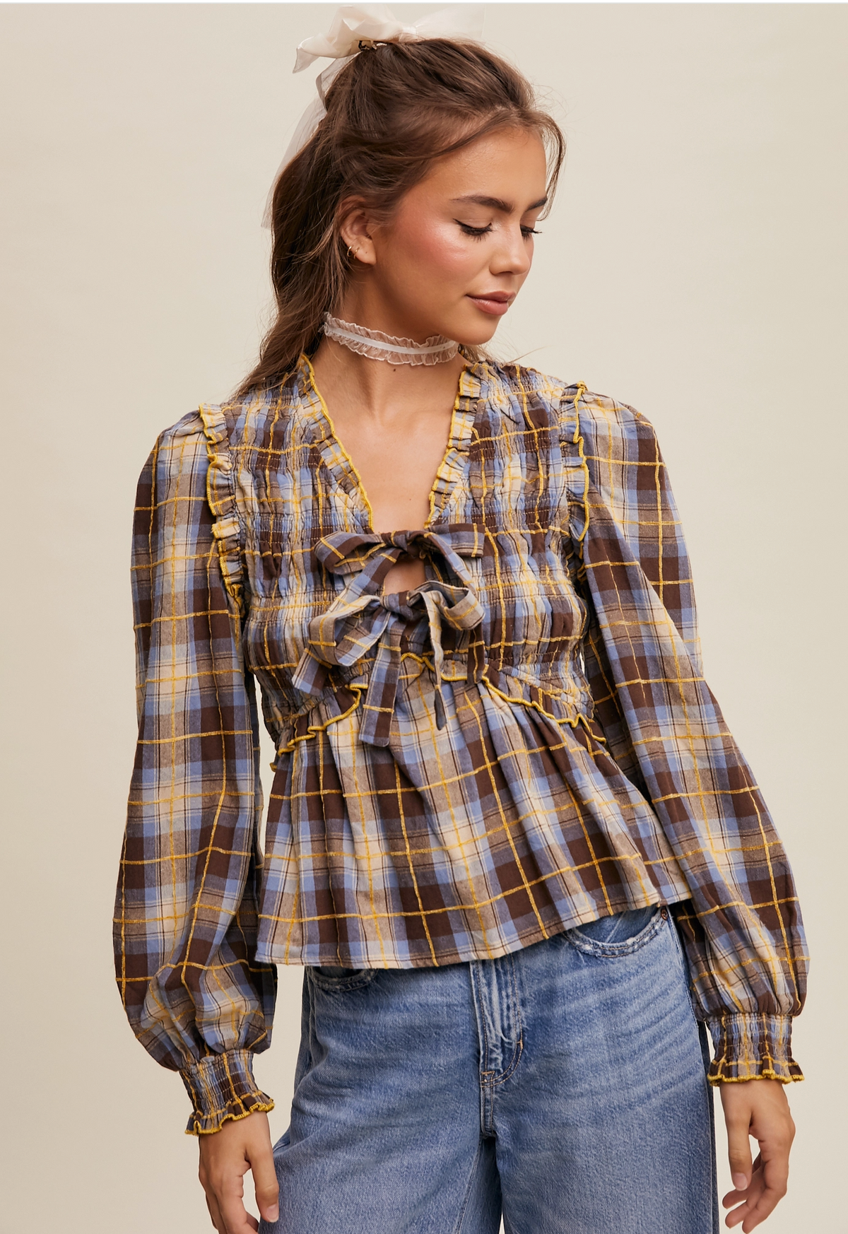 Maddie Plaid Top