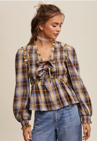 Maddie Plaid Top