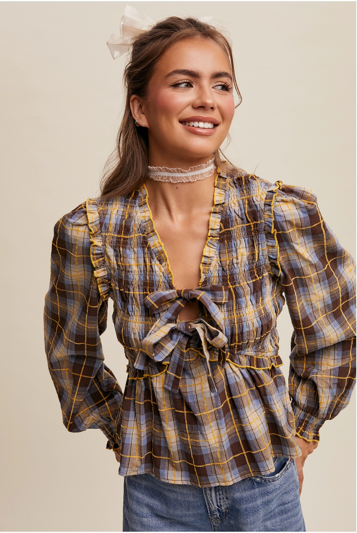 Maddie Plaid Top