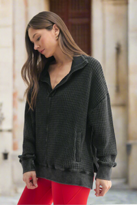 Merlot Waffle Knit Top