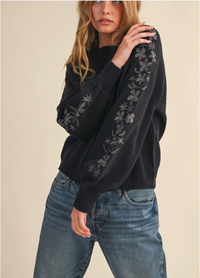 Fleetwood Embroidered Sleeve Sweater | Arrival 9/17