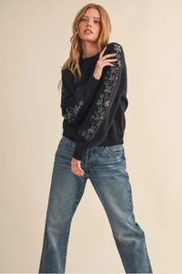 Fleetwood Embroidered Sleeve Sweater | Arrival 9/17