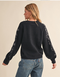 Fleetwood Embroidered Sleeve Sweater | Arrival 9/17