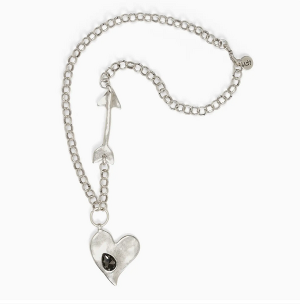 Heart & Arrow Pewter Necklace | Arrival 10/9