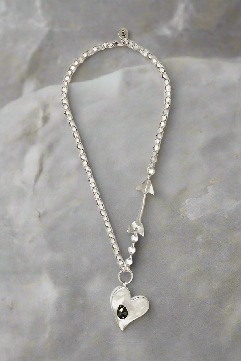 Heart & Arrow Pewter Necklace | Arrival 10/9