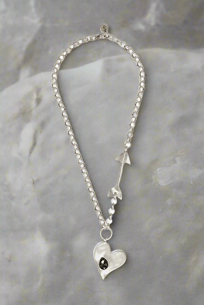Heart & Arrow Pewter Necklace | Arrival 10/9