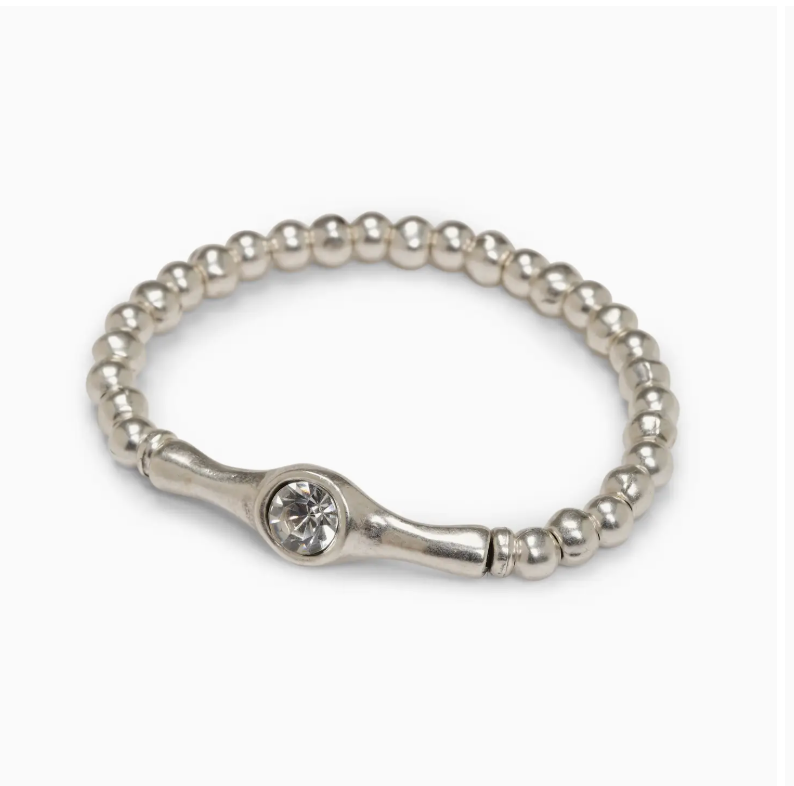 Pricilla Crystal & Pewter Bracelet