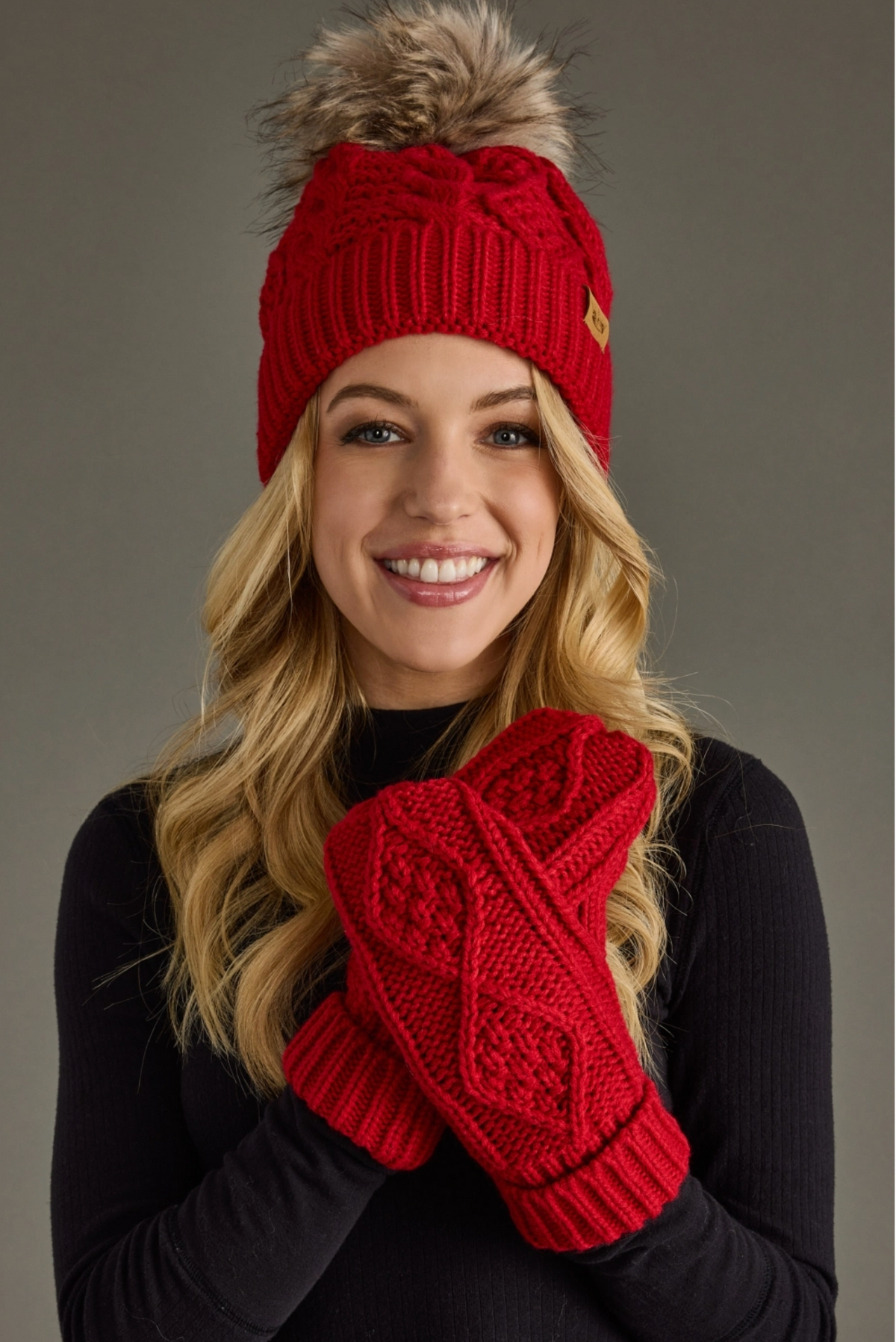 Red Knit Beanie Hat