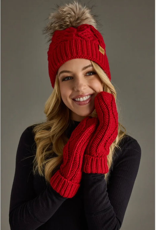 Red Knit Mittens