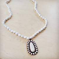 White Turquoise Beaded Necklace