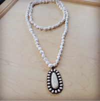 White Turquoise Beaded Necklace