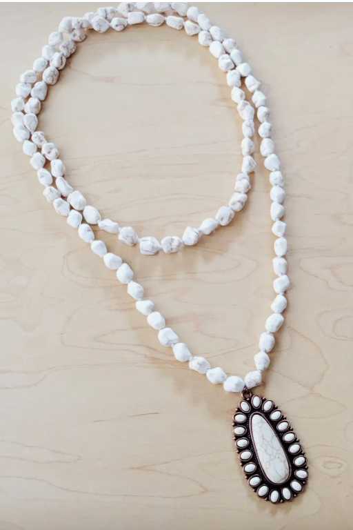 White Turquoise Beaded Necklace