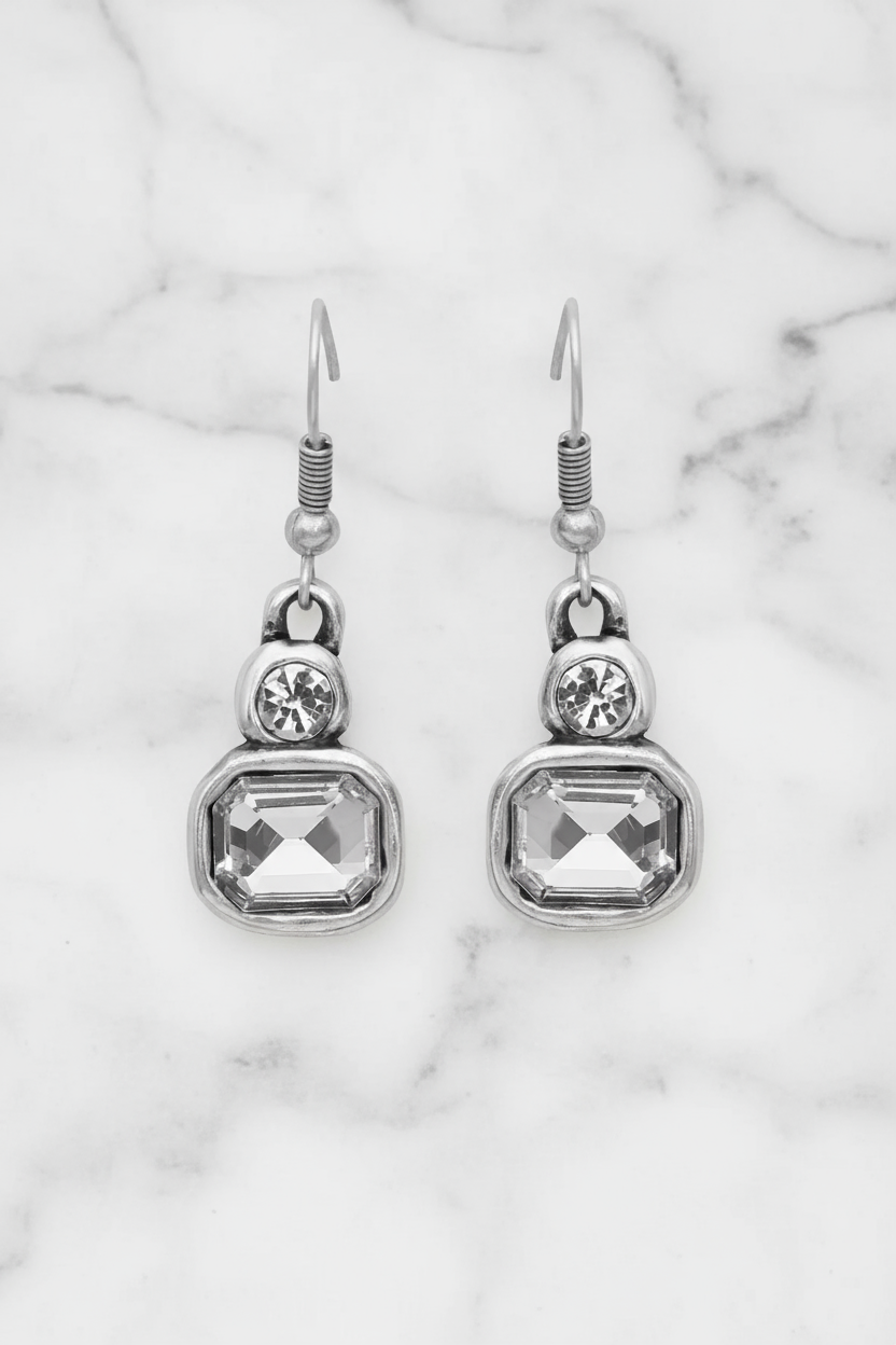 Pewter Crystal Earrings