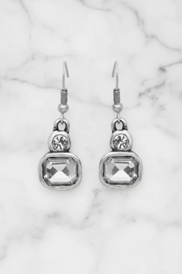 Pewter Crystal Earrings