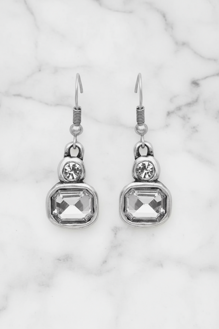 Pewter Crystal Earrings