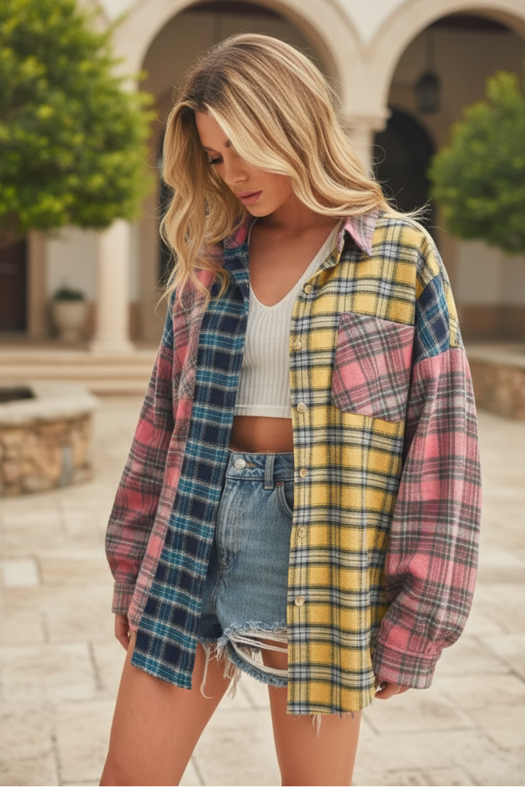 Neela Plaid Flannel Top