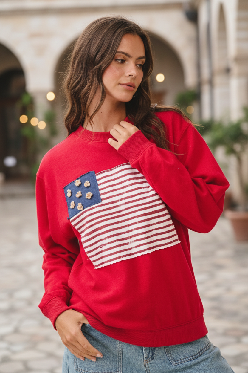 Flag Patch Sweatshirt