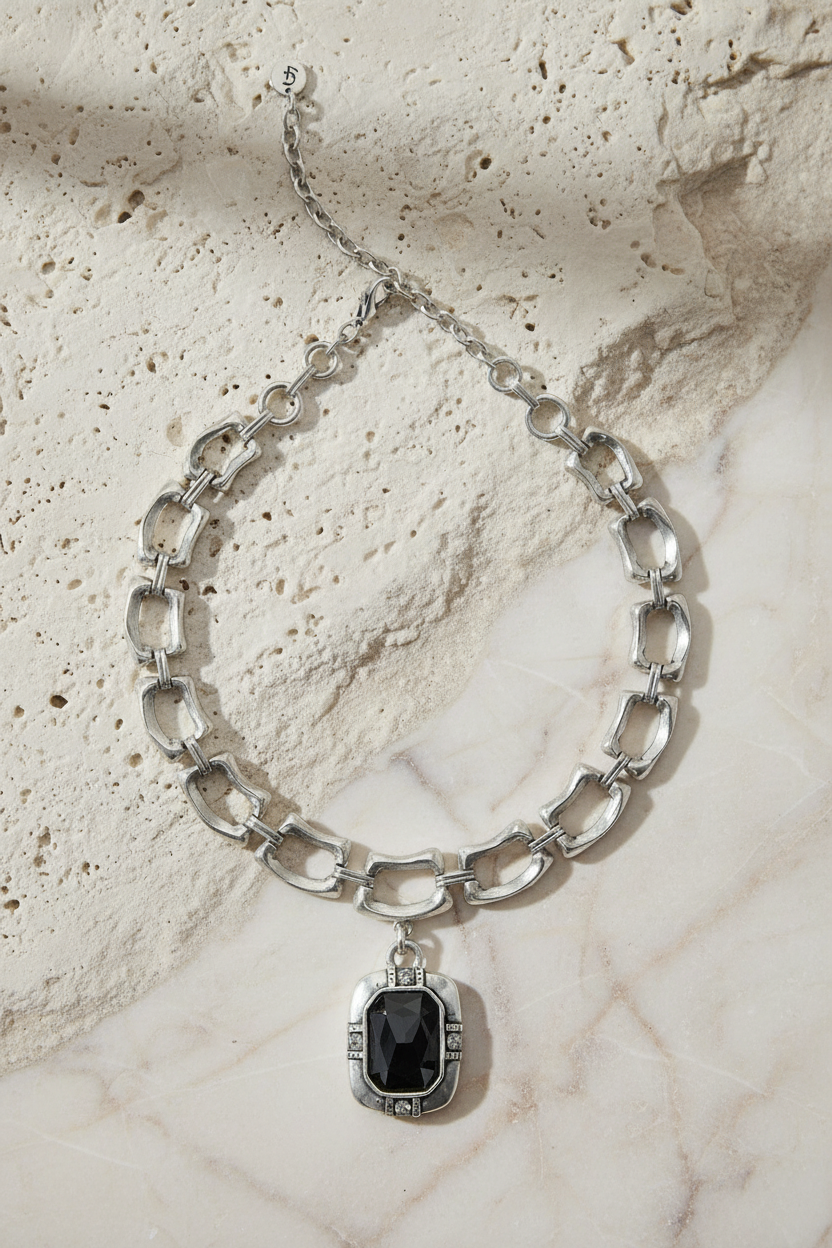 Midnight Hour Pewter Necklace