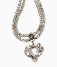 Heartbreaker With Stone Pewter Necklace